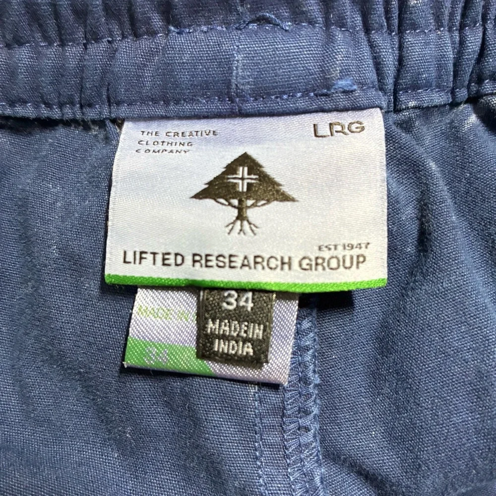 Limited Research Group Mens Acid Wash Shorts Blue Smiley Face Size 34